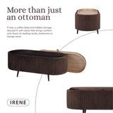 Coffee Table Storage Ottoman - Velvet Padded Blanket Box Bench IRENE BROWN