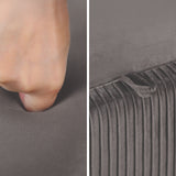 Coffee Table Storage Ottoman - Velvet Padded Blanket Box Bench IRENE GREY