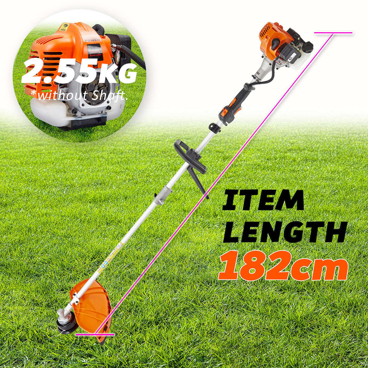 Dynamic Power 26cc Petrol Whipper Snipper Brush Cutter + 4 Blade