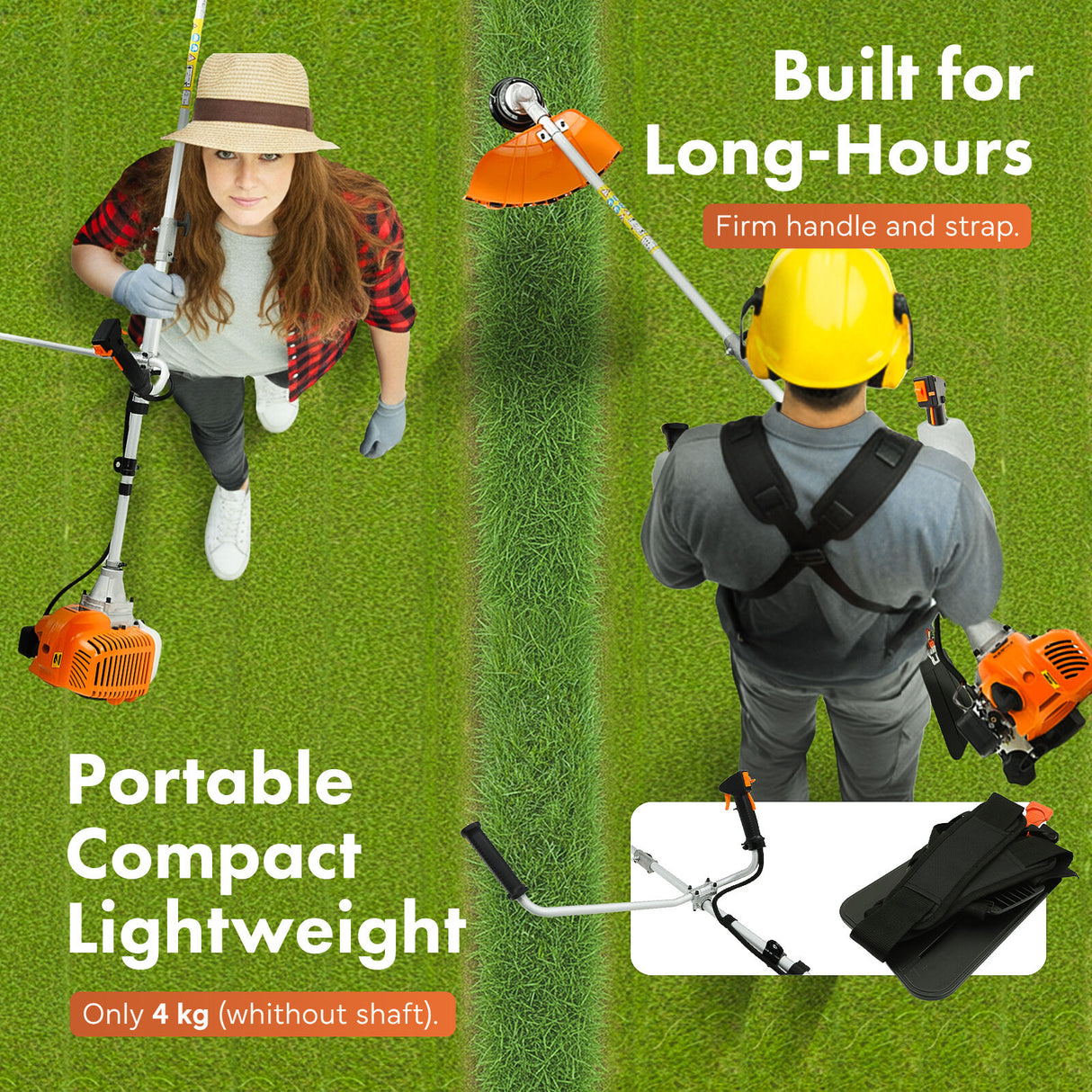 Dynamic Power 43cc Petrol Whipper Snipper Brush Cutter + 4 Blade