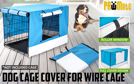 Cage Cover Enclosure for Wire Dog Cage Crate 36in BLUE