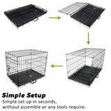 Wire Dog Cage Foldable Crate Kennel 24in with Tray