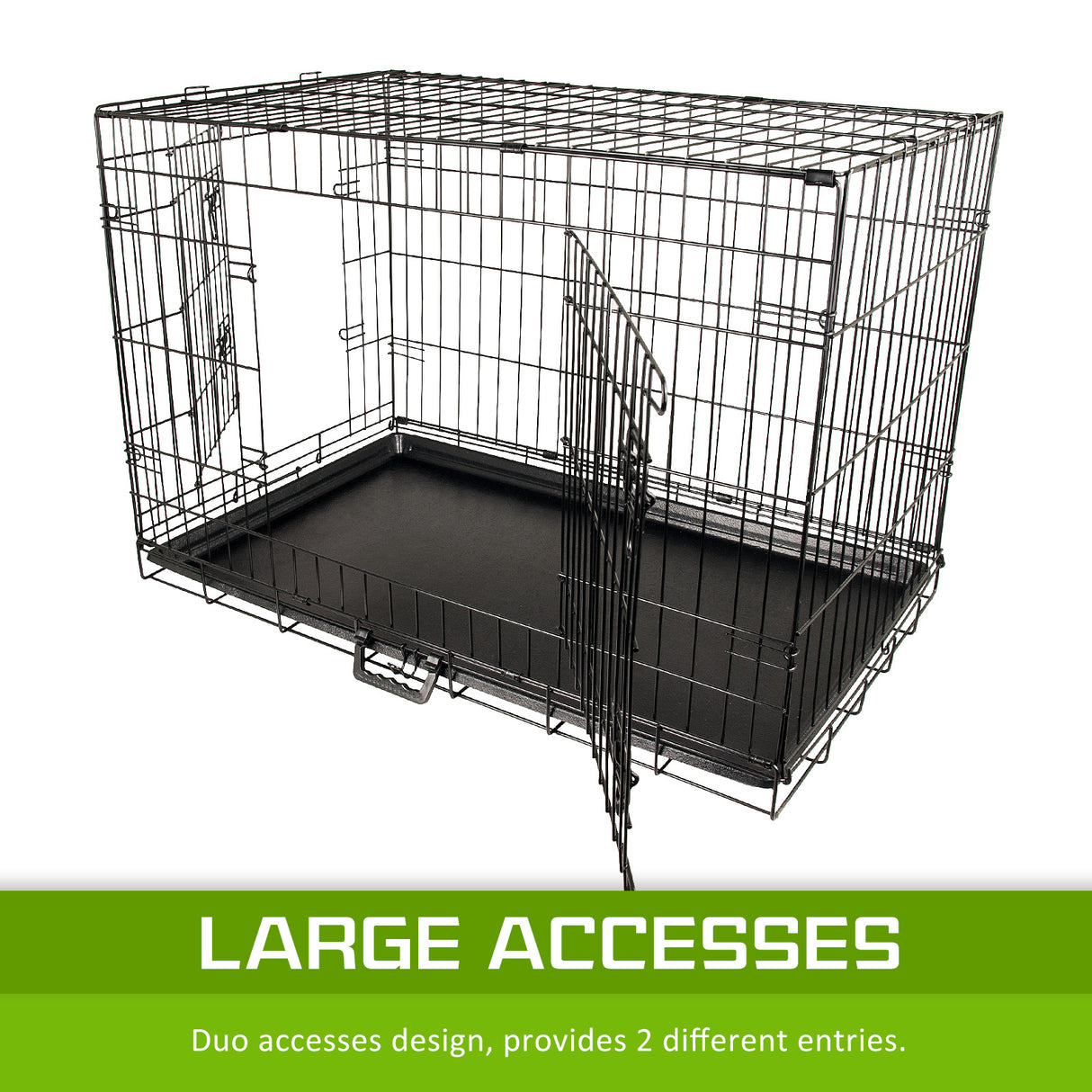 Wire Dog Cage Foldable Crate Kennel 30in with Tray