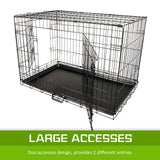 Wire Dog Cage Foldable Crate Kennel 42in with Tray