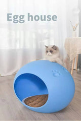 YES4PETS Medium Cave Cat Kitten Box Igloo Cat Bed House Dog Puppy House-Blue