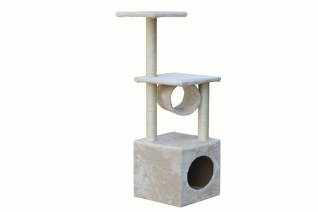 YES4PETS 112 cm Beige Cat Kitten Scratching Post Tree Scratcher Pole