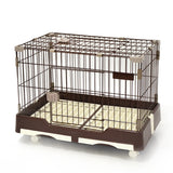 YES4PETS Large Brown Pet Dog Cage Cat Rabbit  Crate Kennel With Potty Pad And Wheel