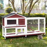 YES4PETS Double Storey Large Rabbit Hutch Guinea Pig Cage , Ferret Cage With Pull Out Tray On Wheels