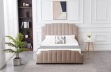 Santosa Champagne Velvet Bed - Queen