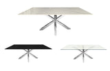 Miles Silver With White Marble Dining Table - 90cm x 180cm