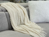 Tessa Throw Rug Blanket - Cream