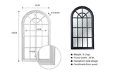 Window Style Mirror - Black Arch 70 CM x 130 CM