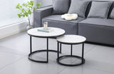 Nesting Style Coffee Table - White on Black - 60cm/45cm