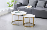Nesting Style Coffee Table - White on Gold - 60cm/45cm