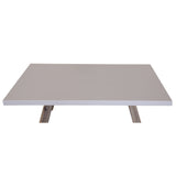 Stony 120cm Coffee Table with Concrete Top - White