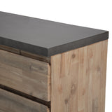 Stony 160cm Acacia Timber Buffet with Concrete Top - Grey