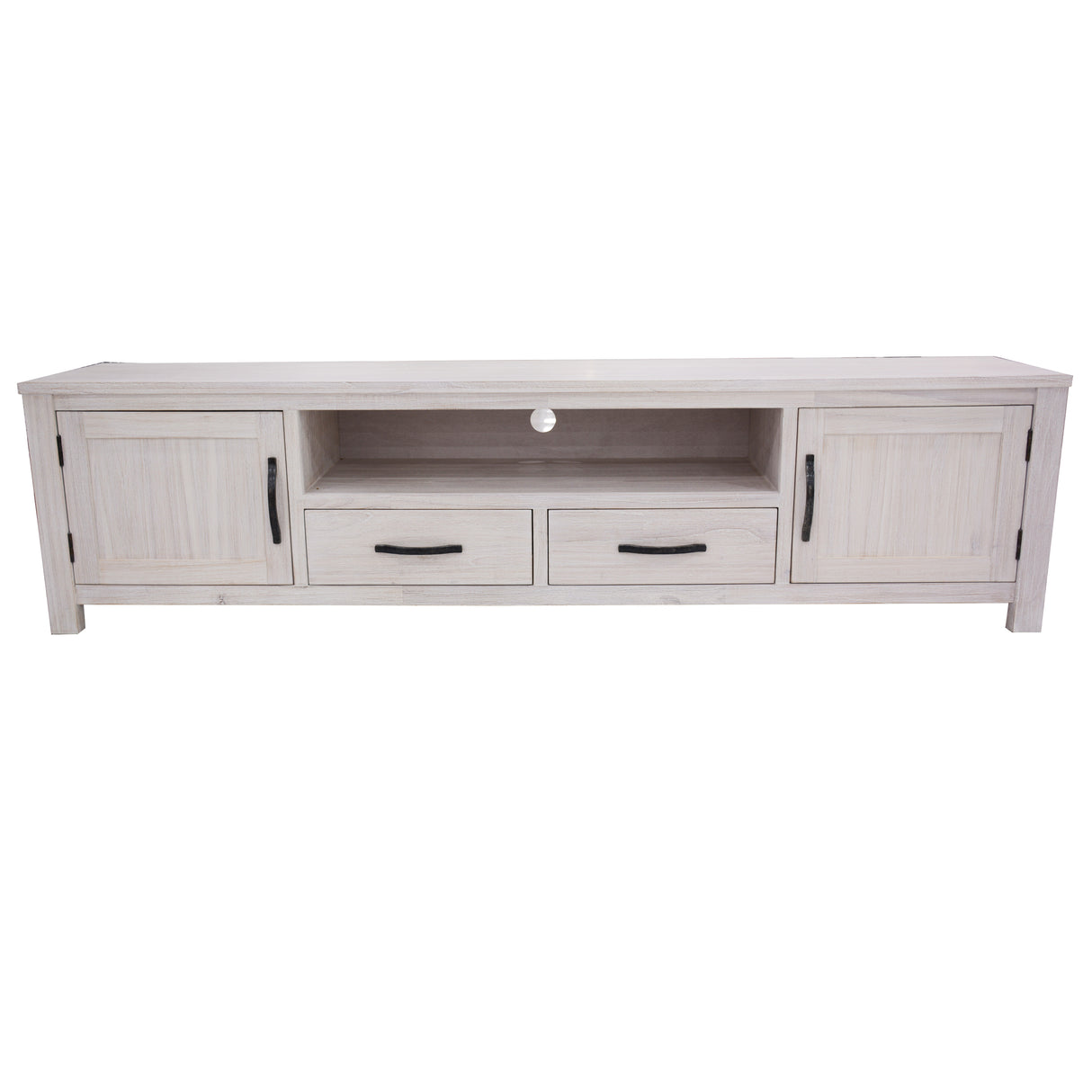 Foxglove ETU Entertainment TV Unit 216cm 2 Drawer 2 Door Mt Ash Wood - White