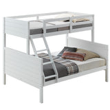 Kids Single Double Bunk Bed Frame Rubber Timber Wood Loft Furniture - White