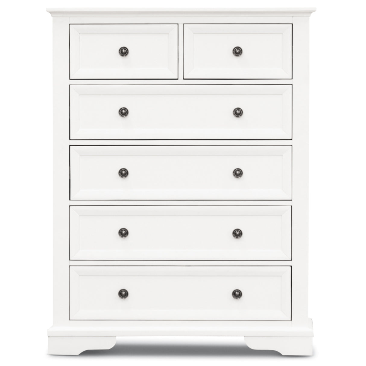 Celosia Tallboy 6 Chest of Drawers Solid Acacia Wood Bed Storage Cabinet - White