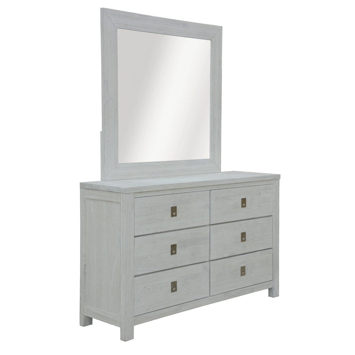 Myer 4pc Set 2 Bedside Dresser Mirror Storage Cabinet Side End Table White Wash