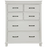 Lily Tallboy 6 Chest of Drawers Solid Pine Wood Bed Storage Cabinet - White