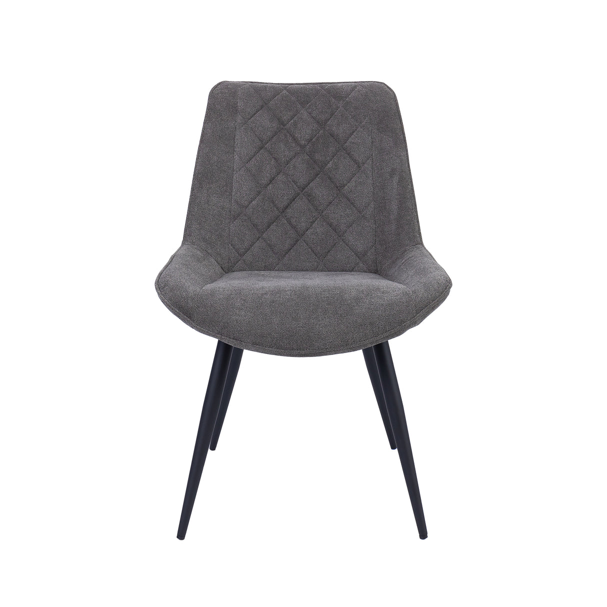 Helenium Dining Chair Set of 4 Fabric Seat with Metal Frame - Graphite