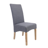 Jackson Dining Chair Set of 6 Fabric Seat Solid Pine Wood Furniture - Grey