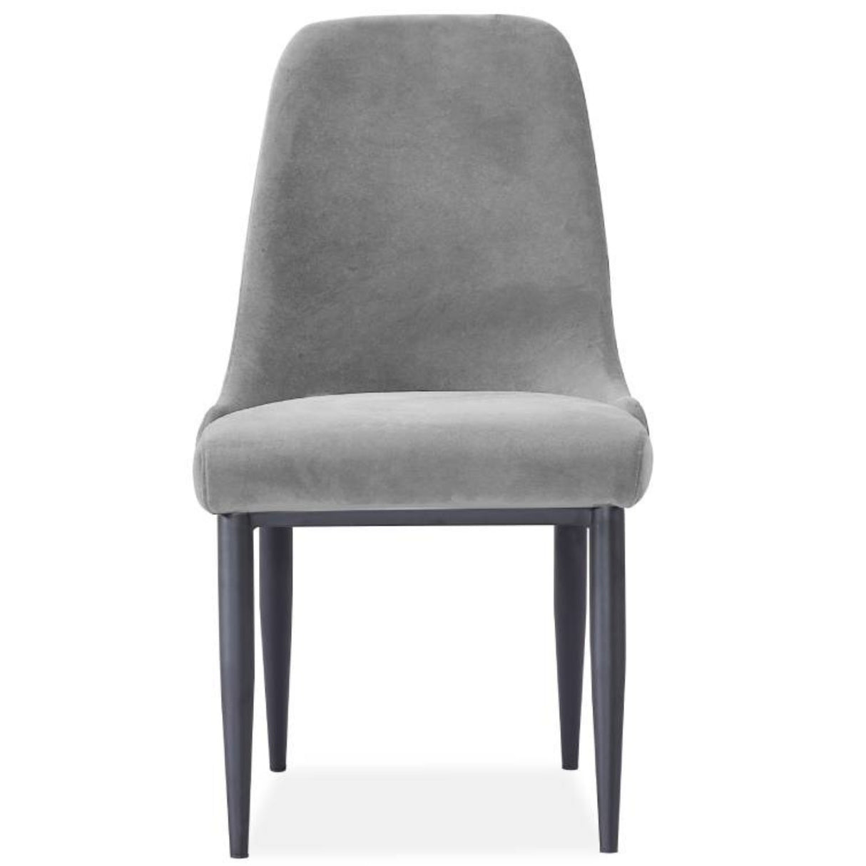 Eva Dining Chair Set of 6 Fabric Seat with Metal Frame - Grey