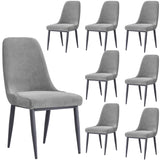 Eva Dining Chair Set of 8 Fabric Seat with Metal Frame - Grey