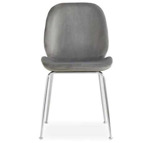 Remy Dining Chair Set of 8 Fabric Seat with Metal Frame - Grey