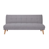 Jovie 3 Seater Sofa Queen Bed Fabric Uplholstered Lounge Couch - Light Grey