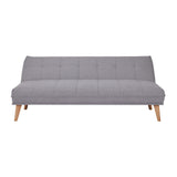 Jovie 3 Seater Sofa Queen Bed Fabric Uplholstered Lounge Couch - Light Grey