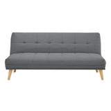 Jovie 3 Seater Sofa Queen Bed Fabric Uplholstered Lounge Couch - Mid Grey