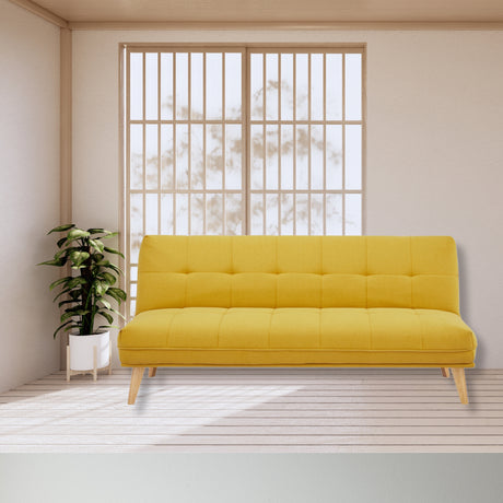 Jovie 3 Seater Sofa  Fabric Uplholstered Lounge Couch - Yellow