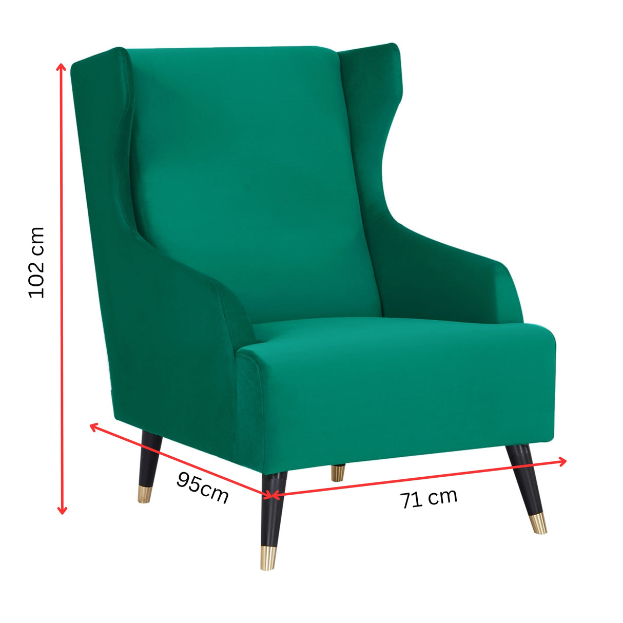 Sylvia Accent Arm Chair Fabric Upholstered Lounge Couch - Green