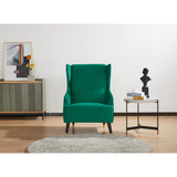 Sylvia Set of 2 Accent Arm Chair Fabric Upholstered Lounge Couch - Green