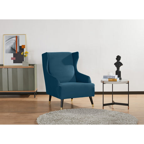 Sylvia Set of 2 Accent Arm Chair Fabric Upholstered Lounge Couch - Navy