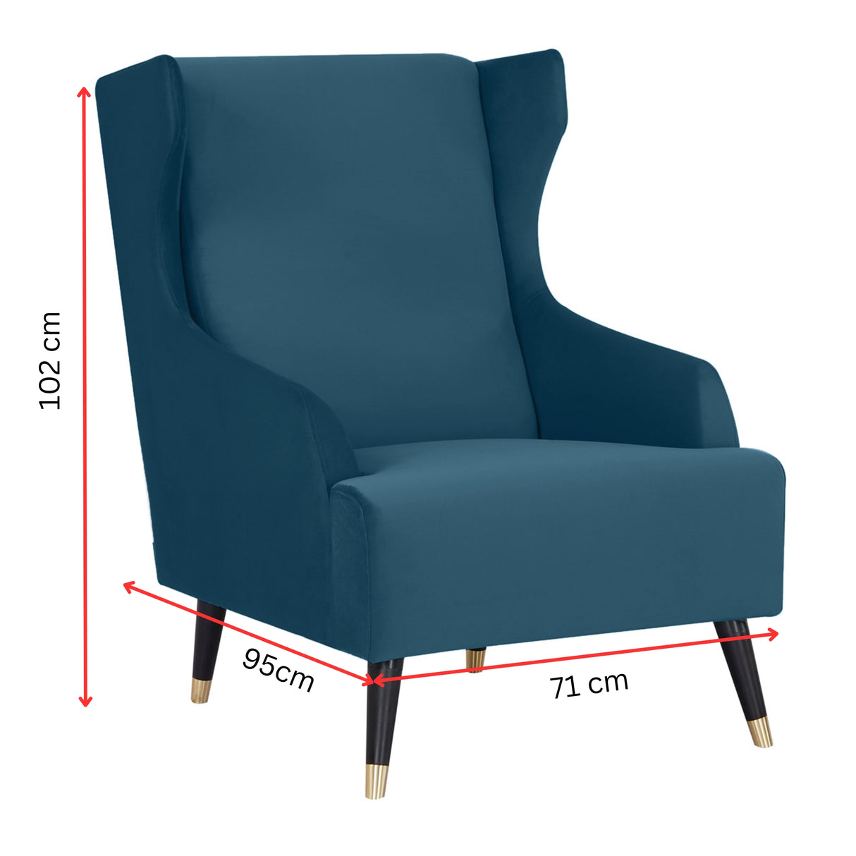 Sylvia Set of 2 Accent Arm Chair Fabric Upholstered Lounge Couch - Navy