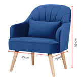 Keira Accent Armchair Fabric Upholstered - Dark Blue