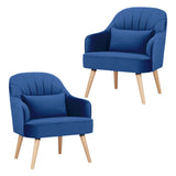 Keira Set of 2  Armchair Fabric Upholstered - Dark Blue