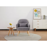 Keira Set of 2  Armchair Fabric Upholstered - Mid Grey