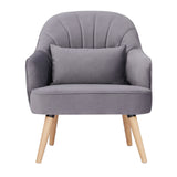 Keira Set of 2  Armchair Fabric Upholstered - Mid Grey