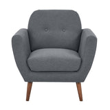 Lilliana Set of 2 Armchair Fabric Upholstered - Dark Grey