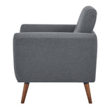 Lilliana Set of 2 Armchair Fabric Upholstered - Dark Grey