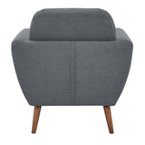 Lilliana Set of 2 Armchair Fabric Upholstered - Dark Grey