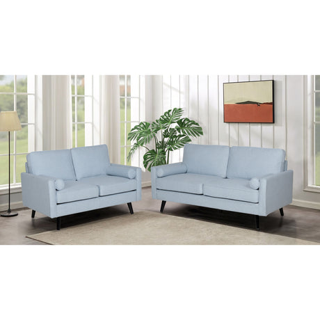 Lexi 2 Seater Sofa Fabric Uplholstered Lounge Couch - Light Blue