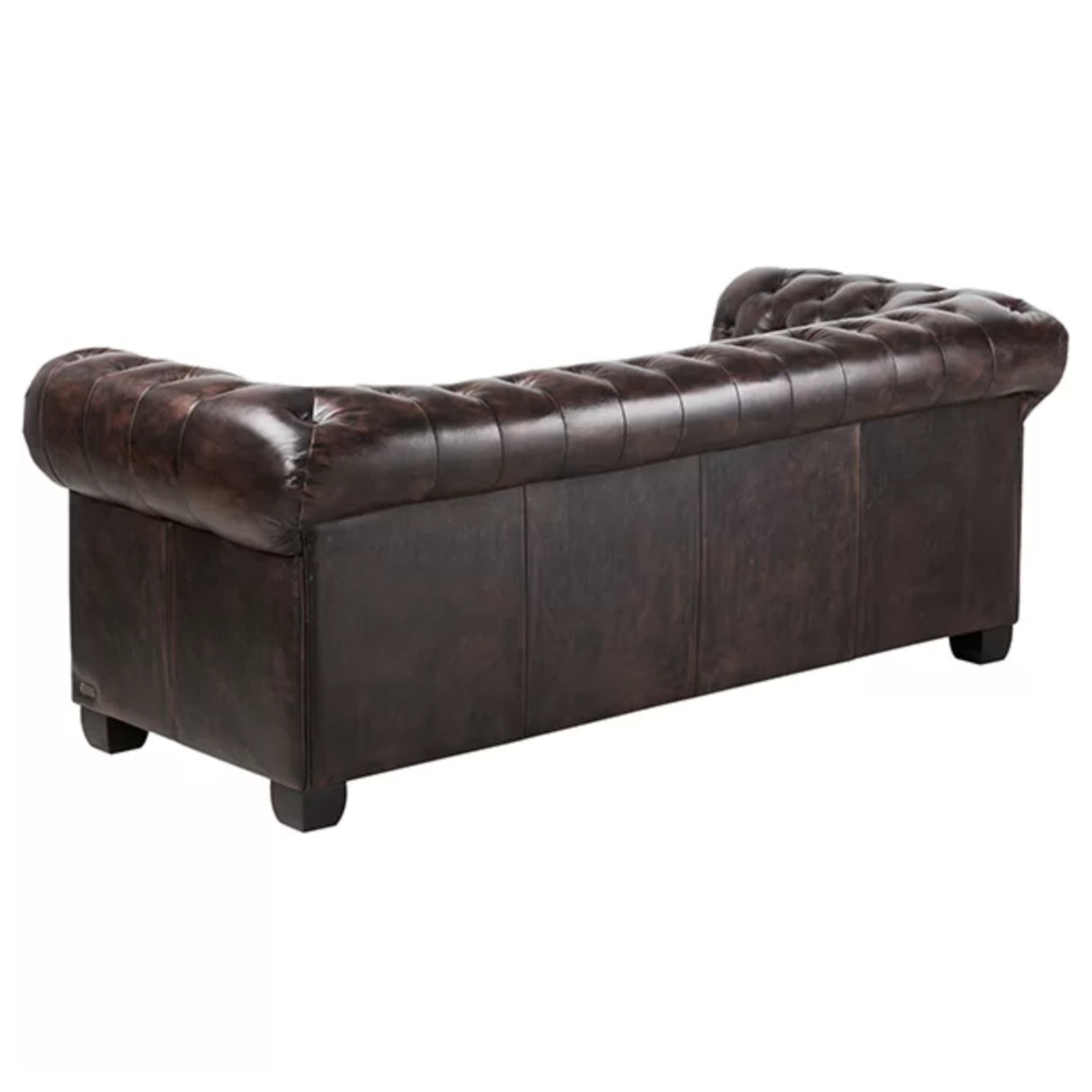 Max Chesterfield 3 Seater Sofa Lounge Genuine Leather Antique Brown