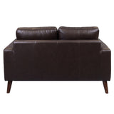 Matilda 2 + 3 Seater Sofa Leather Upholstered Lounge Set - Chocolate
