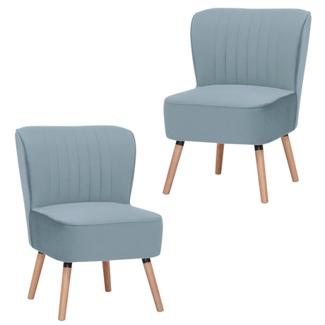 Drew Set of 2 Armchairs - Light Blue