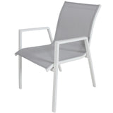 Iberia 2pc Set Aluminium Outdoor Dining Table Chair White